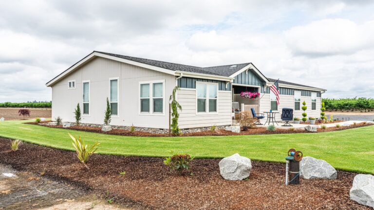 Exterior of a modern manufactured home