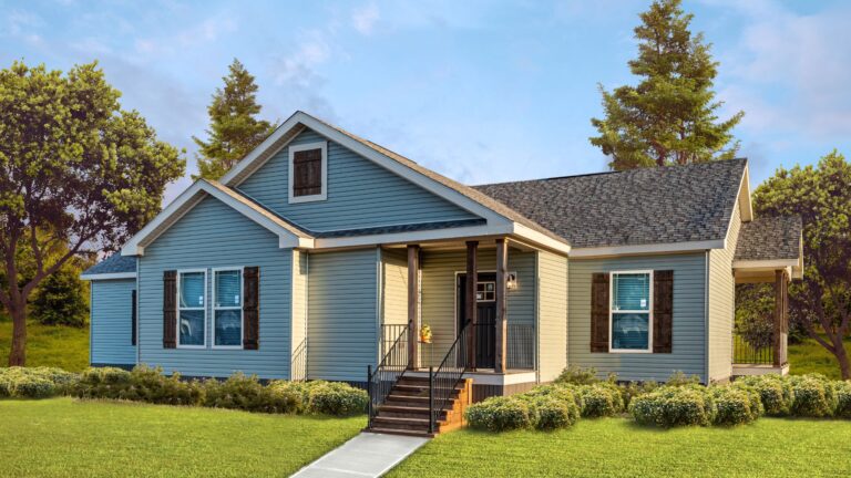 Exterior of a modern manufactured home